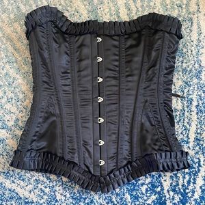 Authentic Black Pleat Corset-24 Inch Waist-To Fit Natural 26-28 Inch Waist